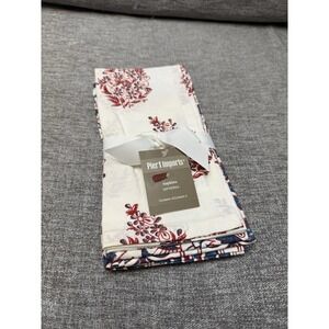 Pier 1 New Pack Of Cloth Napkins‎ Floral Red White Blue Paisley